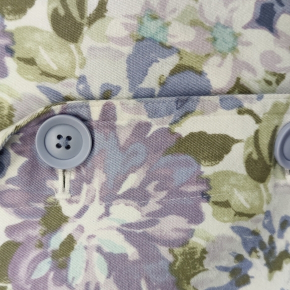 CROFT & Barrow Floral Print Denim Jacket Size M, w/Stretch, excellent conditio - Picture 4 of 12